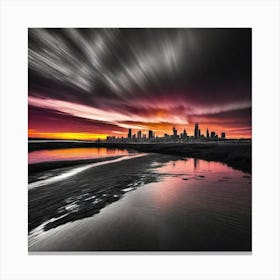 Sunset Over Chicago 4 Canvas Print