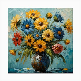 Daisies In A Vase 2 Canvas Print