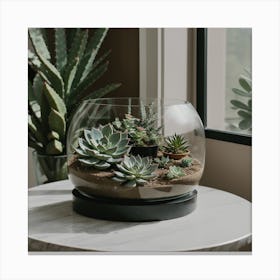 Succulent Terrarium Canvas Print