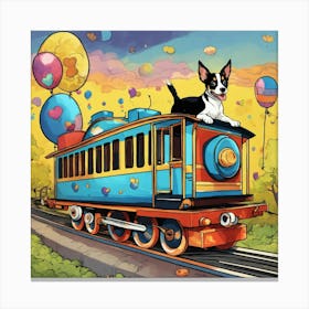 A Magic Train With Smiling Face (2) Canvas Print