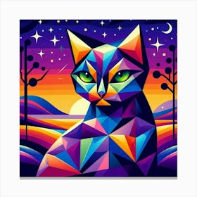 Jett Low Poly Cat Canvas Print