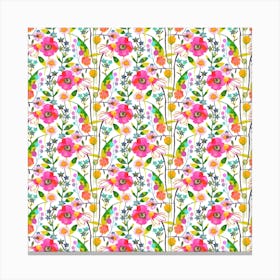 Spring Flowers Square Canvas Print