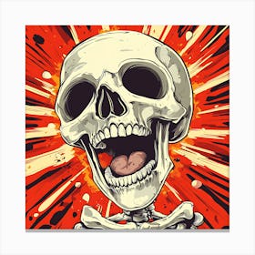 Spooky Halloween Skeleton Emojis Artwork 6 Canvas Print