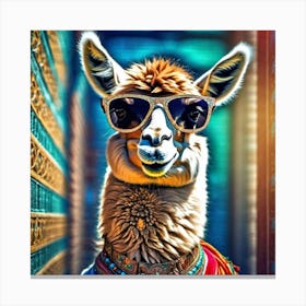 Llama In Sunglasses Canvas Print