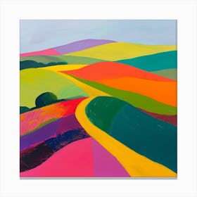 Colourful Abstract The South Downs England 1 Canvas Print