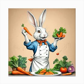 Rabbit In Apron Canvas Print