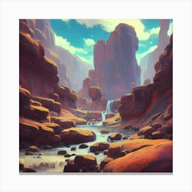 Landscape of valley rocks 13 Canvas Print