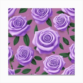 Purple Roses On A Pink Background 1 Canvas Print