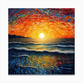 Sunset Over The Ocean 3 Canvas Print