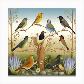 Birds Of Many Climes Cfa Voysey Art Print Conc Canvas Print
