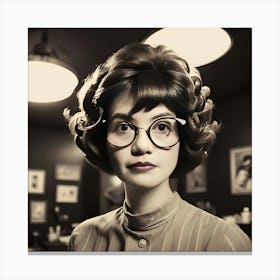 Woman In Glasses 1 Canvas Print