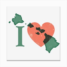 I Love Hawaii Canvas Print