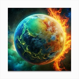 Earth On Fire Canvas Print