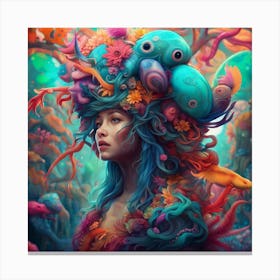 Octopus Girl Canvas Print