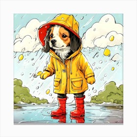 Beagle In Raincoat Canvas Print