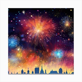 Fireworks In The Sky Canvas Print