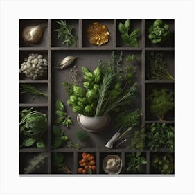 Herbs In A Box Canvas Print