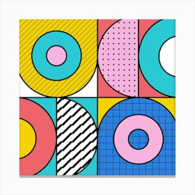 Memphis Futura Pattern 02 Canvas Print