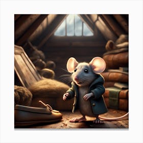 Mouse In The Attic Canvas Print