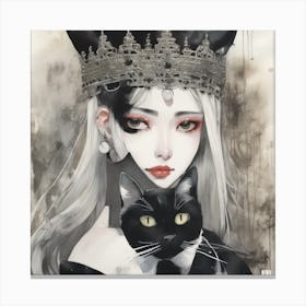 Queen cat and me  Canvas Print