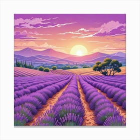 Sunset At Farm Art Print (1) Canvas Print