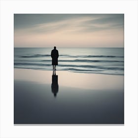 Lonely Man On The Beach 1 Canvas Print