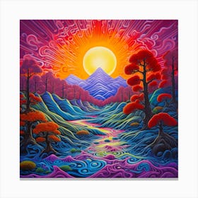 Mountain Sun Romantic Earth Canvas Print