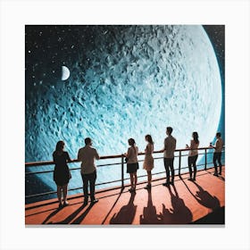 Group Of People Looking At The Moon 5 Canvas Print