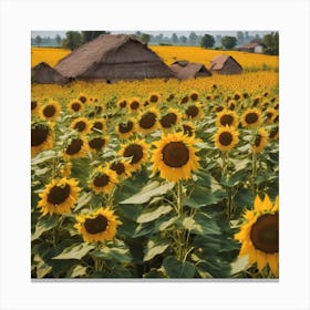 Sunflower Field In Thailand Canvas Print