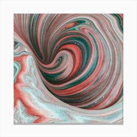 Close-up of colorful wave of tangled paint abstract art 2 Canvas Print