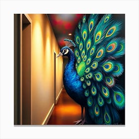 Peacock Hallway Wall Poster Oil On Canvas Painting Stampe su tela