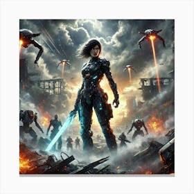 A Powerful Sci Fi Scene Illustrating Resolve Of S Canvas Print