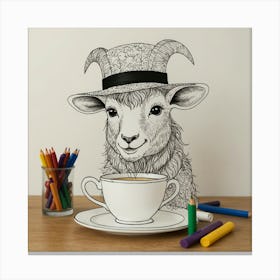 Sheep In A Hat Canvas Print