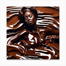 Woman Laying In Chocolate Canvas Print