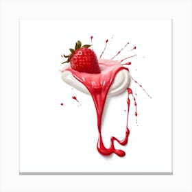 Strawbery And Cream Art By Csaba Fikker 027 1 Canvas Print
