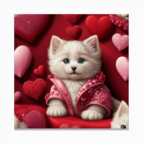 Valentine Kittens Canvas Print