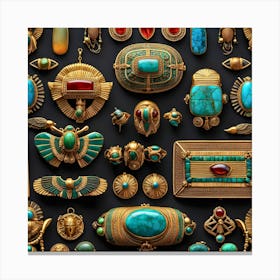 Egyptian Jewelry Collection Canvas Print