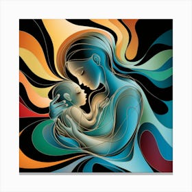 abstract Mother And Child Canvas Print