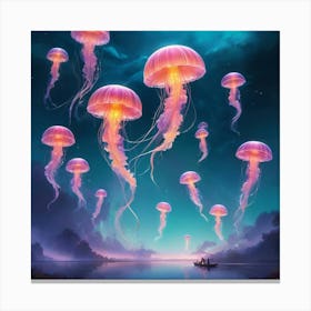 Jellyfish Paintings Art Print Canvas Print