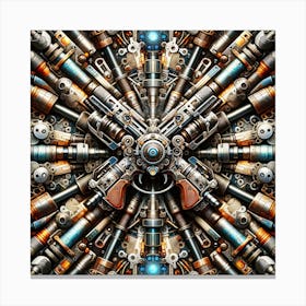 Industrial Gun Kaleidoscope Canvas Print
