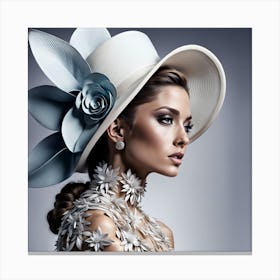 Beautiful Woman In A Hat Canvas Print
