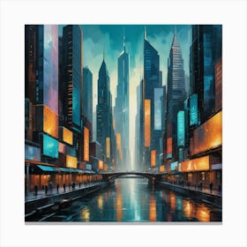 Futuristic Cityscape 12 Canvas Print