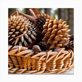 Pineconebasket2 Canvas Print