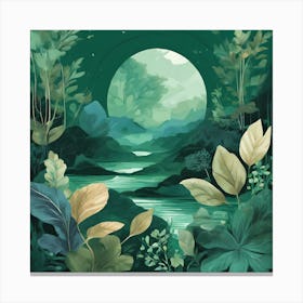 Moonlight In The Forest 1 Canvas Print