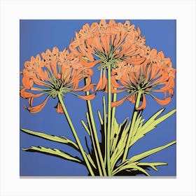 Agapanthus 2 Pop Art Illustration Square Canvas Print