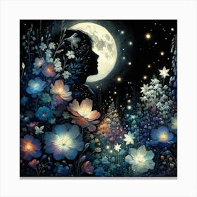 Moonlight In The Garden Canvas Print