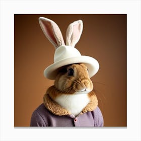 Rabbit In Hat Canvas Print