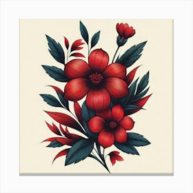 Red Flowers Canvas Print