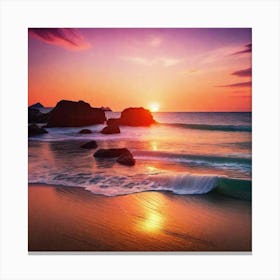 Sunset On The Beach 264 Canvas Print