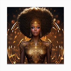 AN ODE TO AFRO FUTURISM IN GOLD Canvas Print